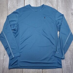 Huk Fishing Icon X Shirt Mens Large Blue Long Sleeve Performance Zipper Pocket